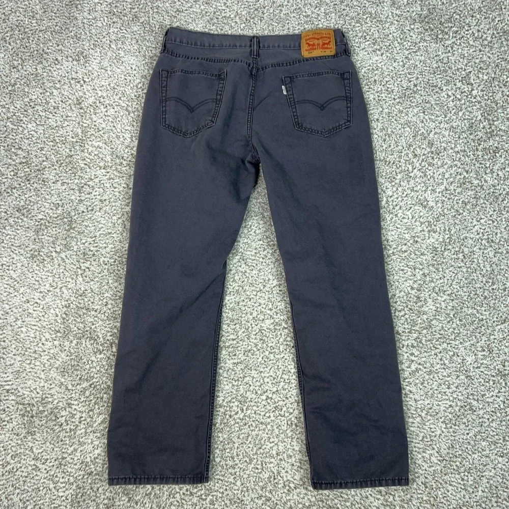 Levis 514 Jeans Mens 34x30 Gray Regular Fit Straight Canvas Chino Casual Work